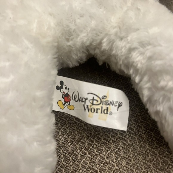 Disney Parks Hidden Mickey Pre-Duffy 13" White Plush Bear Easter Holiday 2003 - Picture 7 of 7